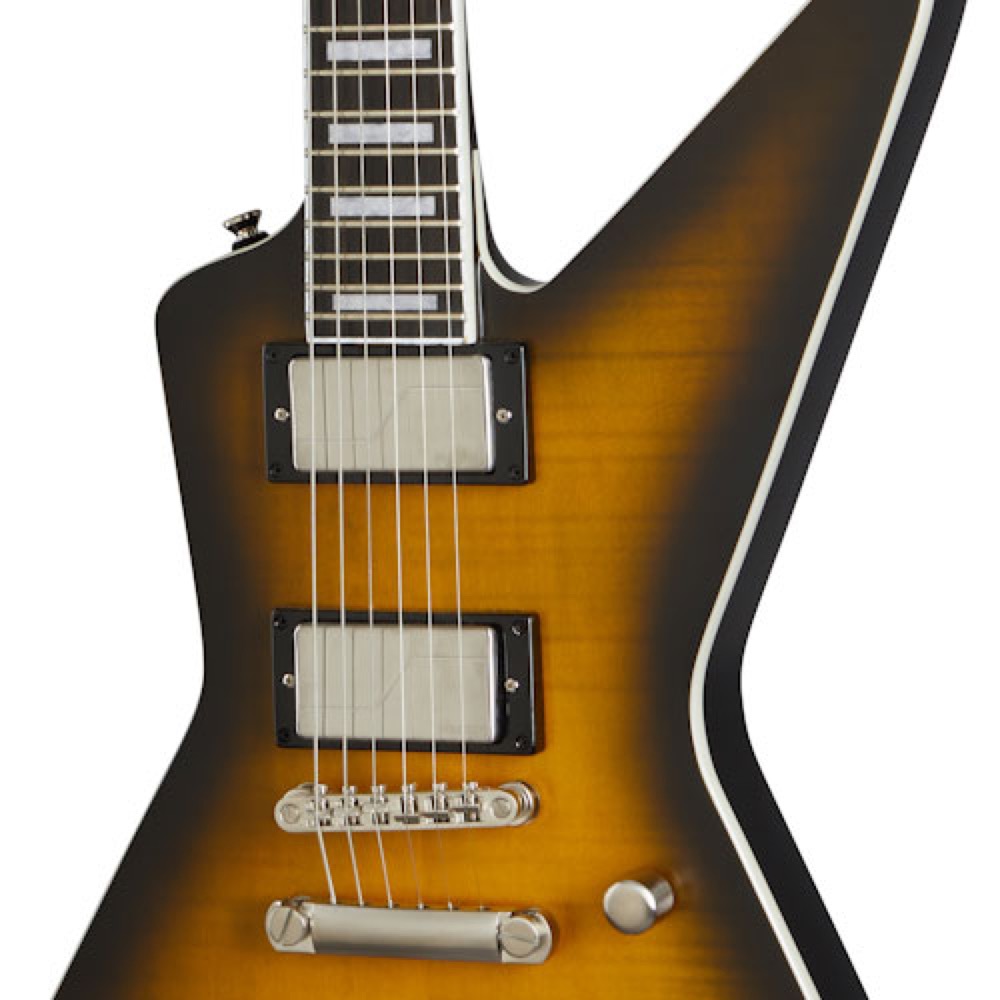 Epiphone Extura Prophecy Yellow Tiger Aged Gloss エレキギター ボディトップ画像