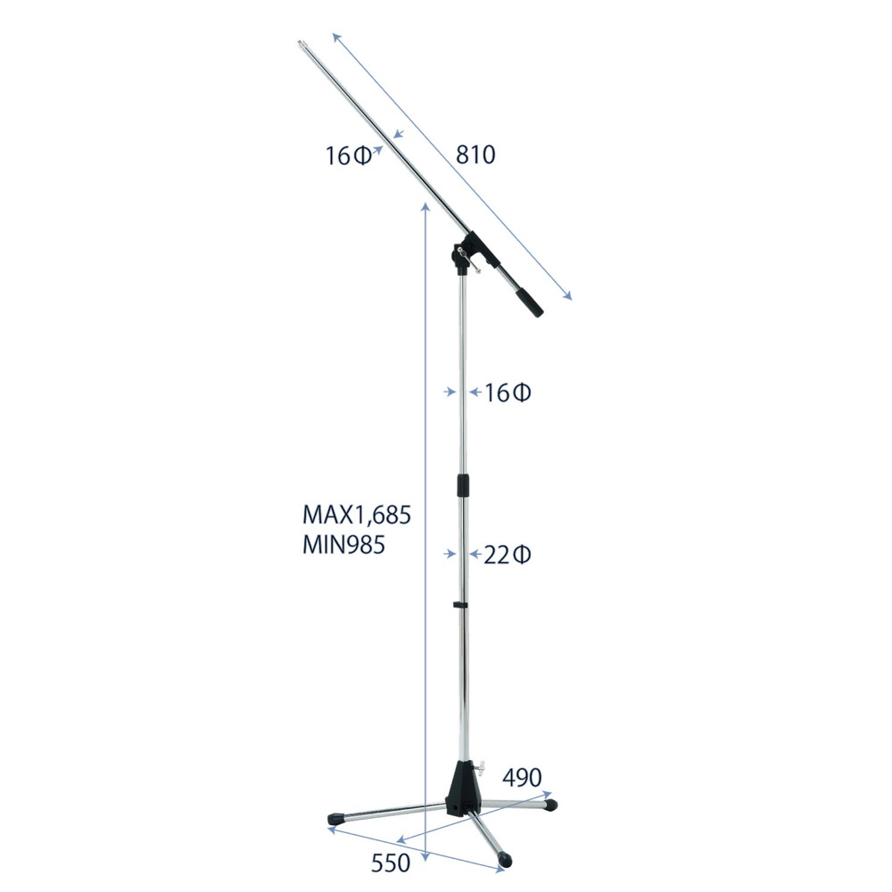 KIKUTANI MS-203 マイクスタンド サイズ寸法