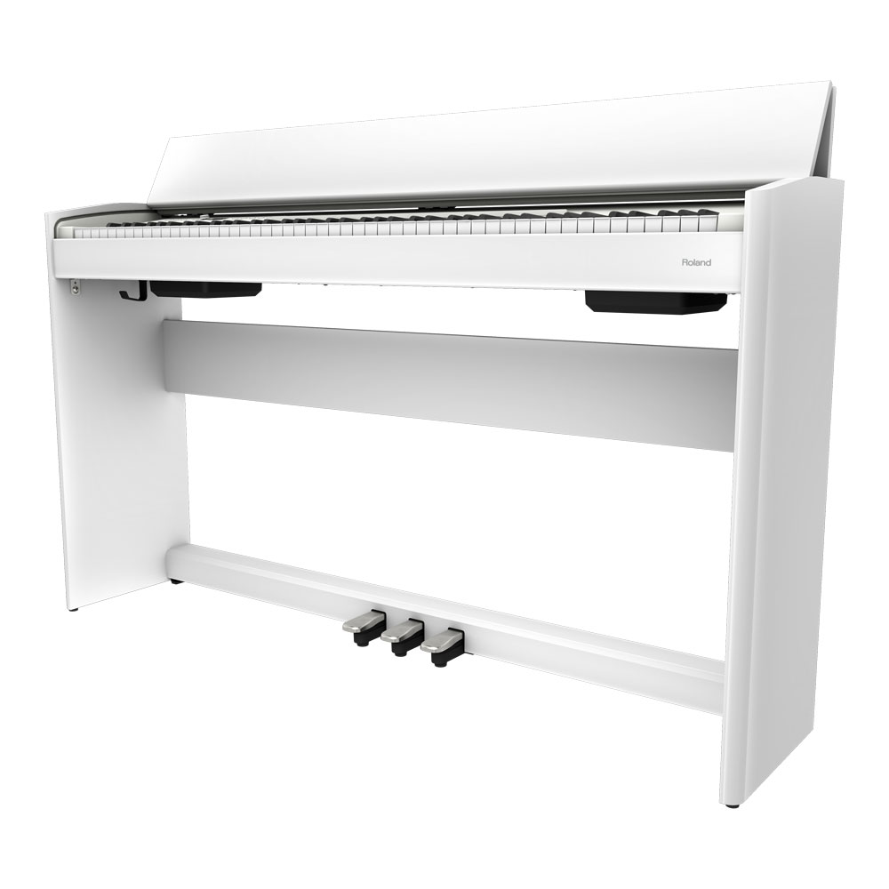 【組立設置無料サービス中】 ROLAND F701-WH ホワイト 電子ピアノ 高低自在椅子付き 全体
