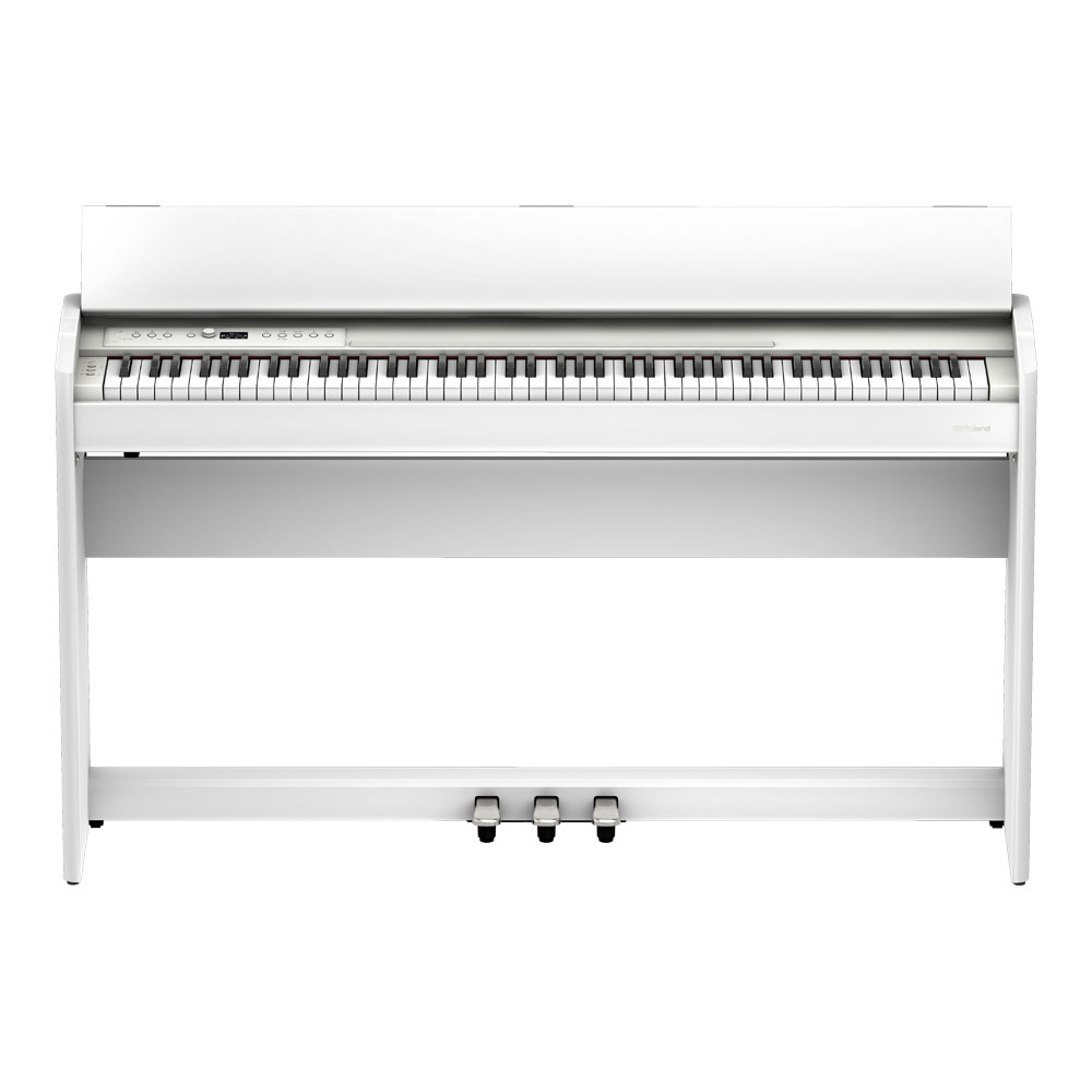 【組立設置無料サービス中】 ROLAND F701-WH ホワイト 電子ピアノ 高低自在椅子付き 全体