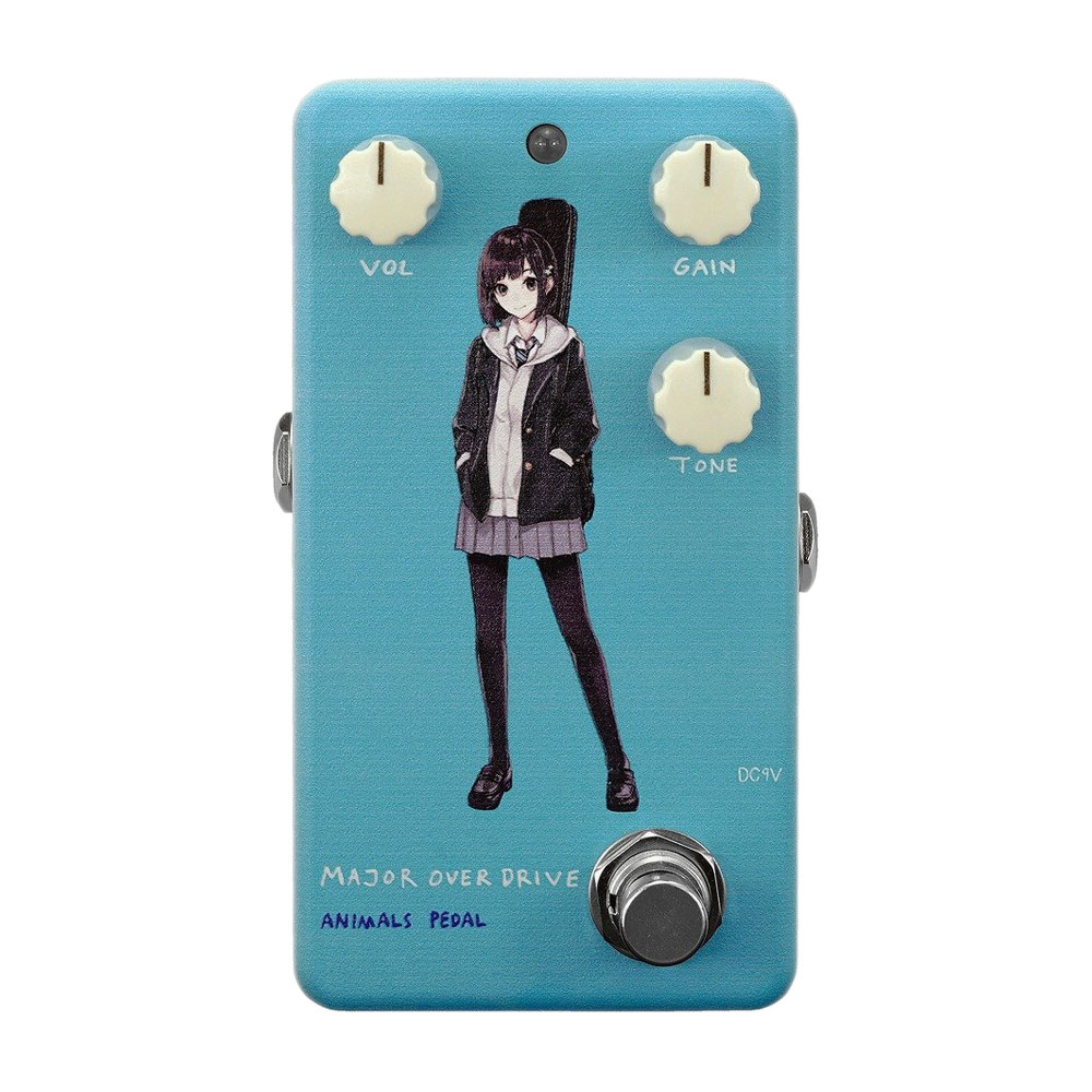 Animals Pedal Custom Illustrated 008 Major Overdrive by あしやひろ "ボブカット" Light Blue オーバードライブ ギターエフェクター