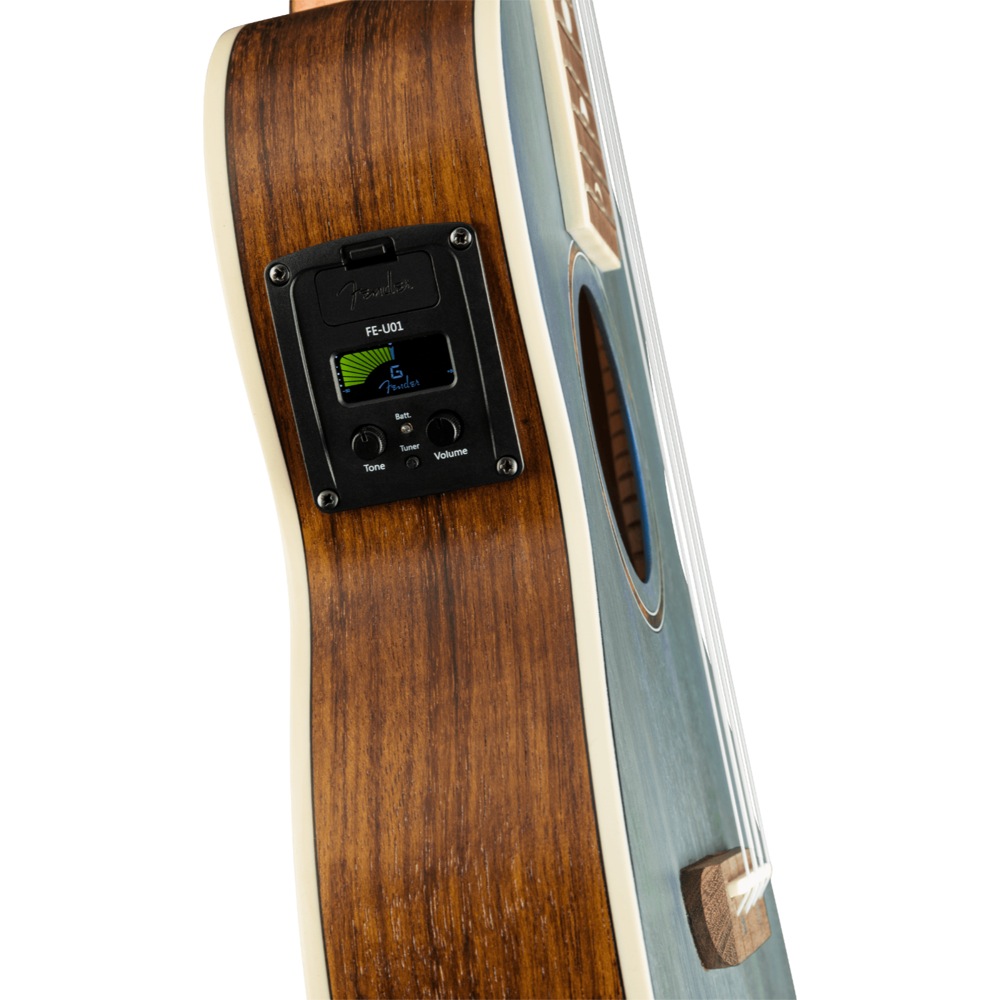 Fender Dani Harrison Uke TURQUOISE WN テナーウクレレ サイド画像