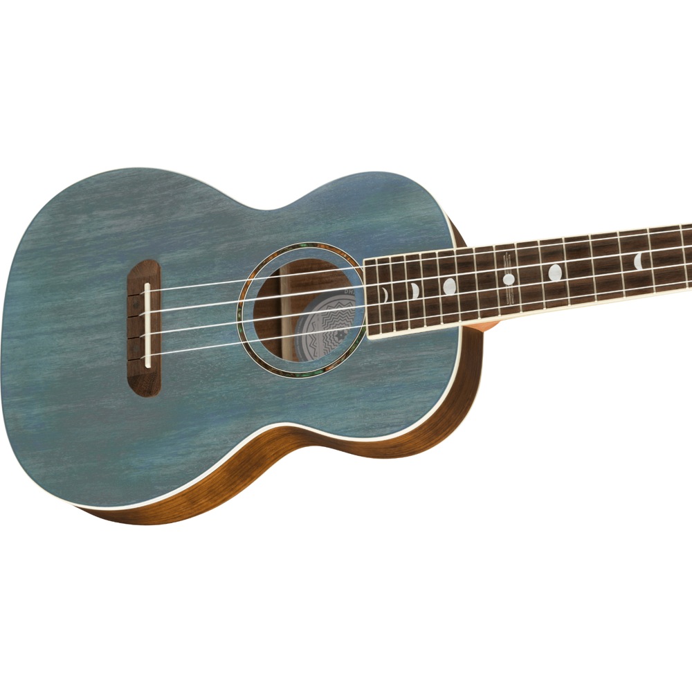 Fender Dani Harrison Uke TURQUOISE WN テナーウクレレ ボディアップ画像