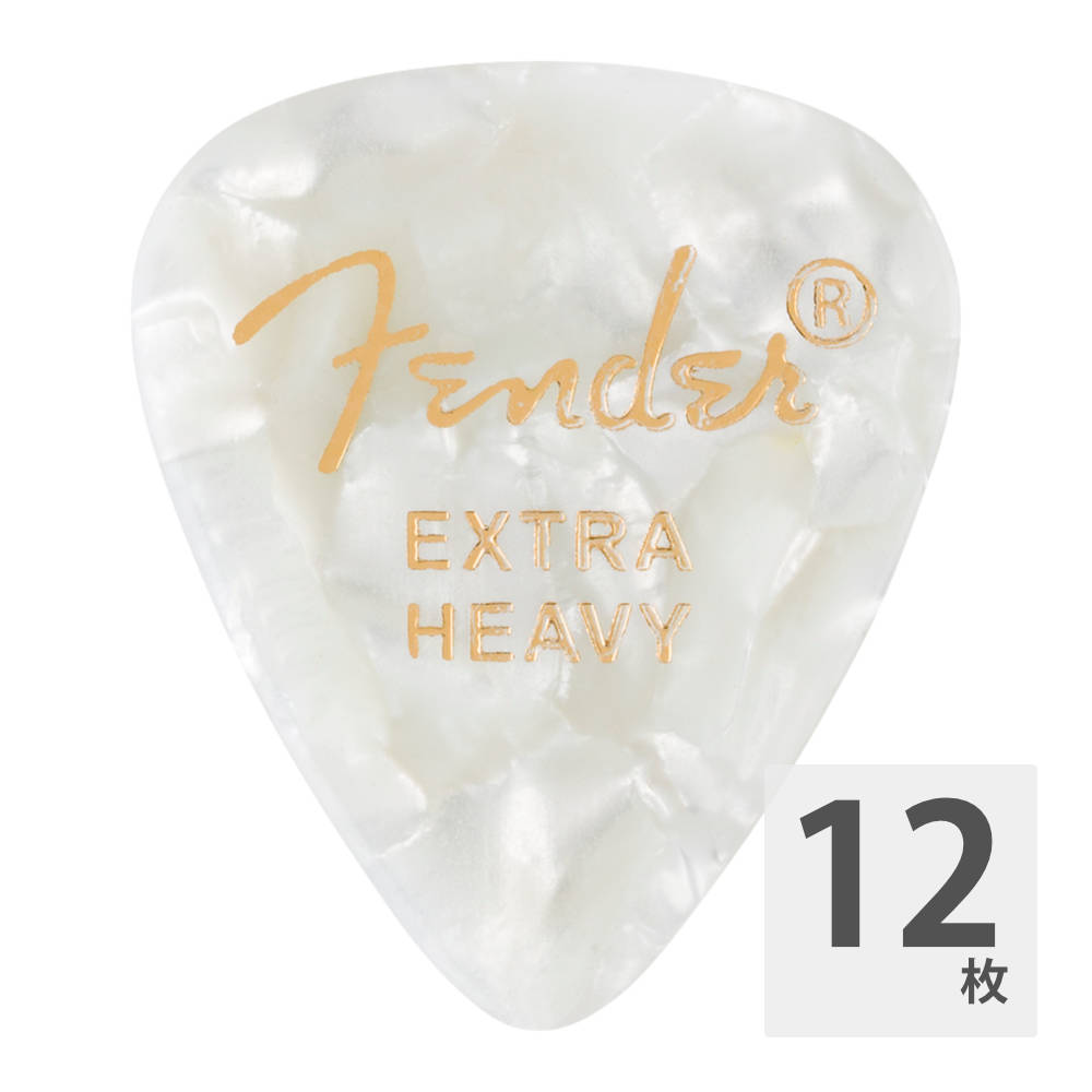 Fender 351 Shape Premium Picks Extra Heavy White Moto ギターピック 12枚入り