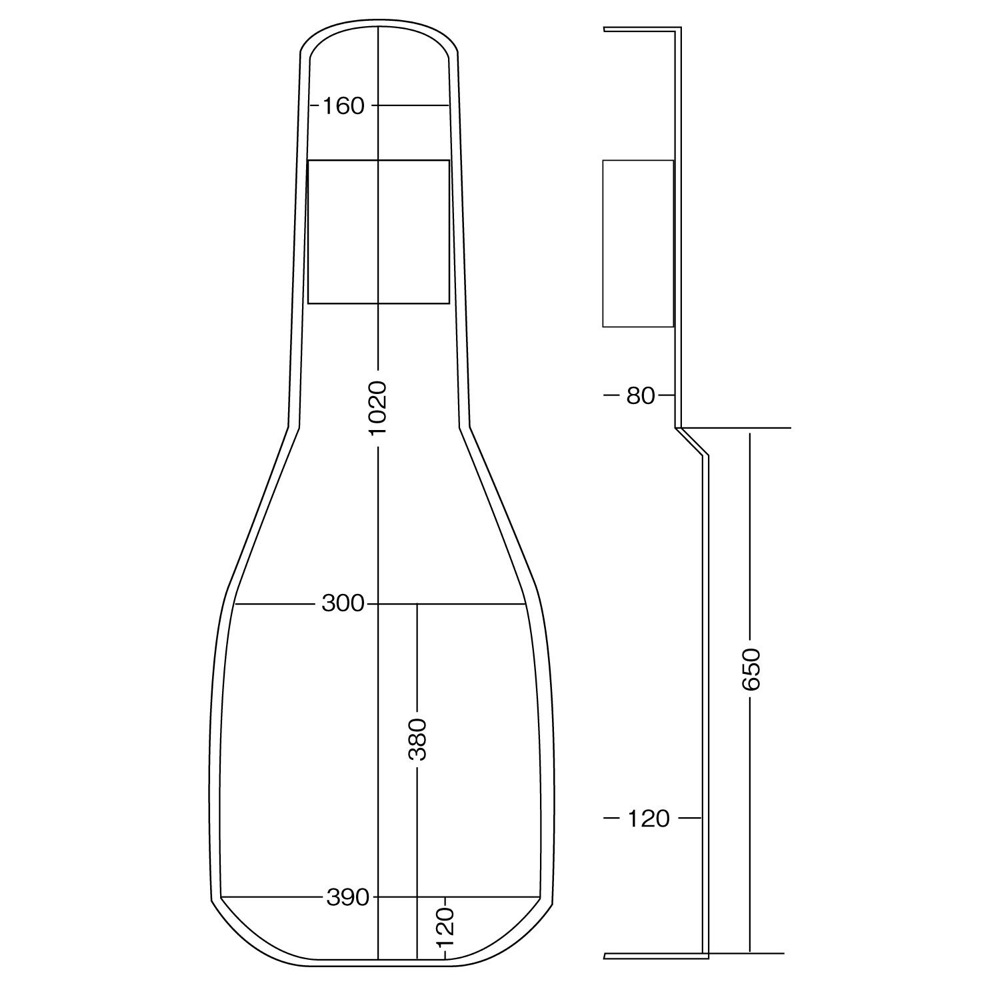 KIKUTANI GVB-60C クラシックギター用ギグバッグ 寸法図