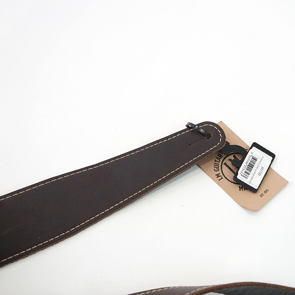 LM Products LS-2304H Chocolate Craftsman Leather ギターストラップ ストラップピン部画像