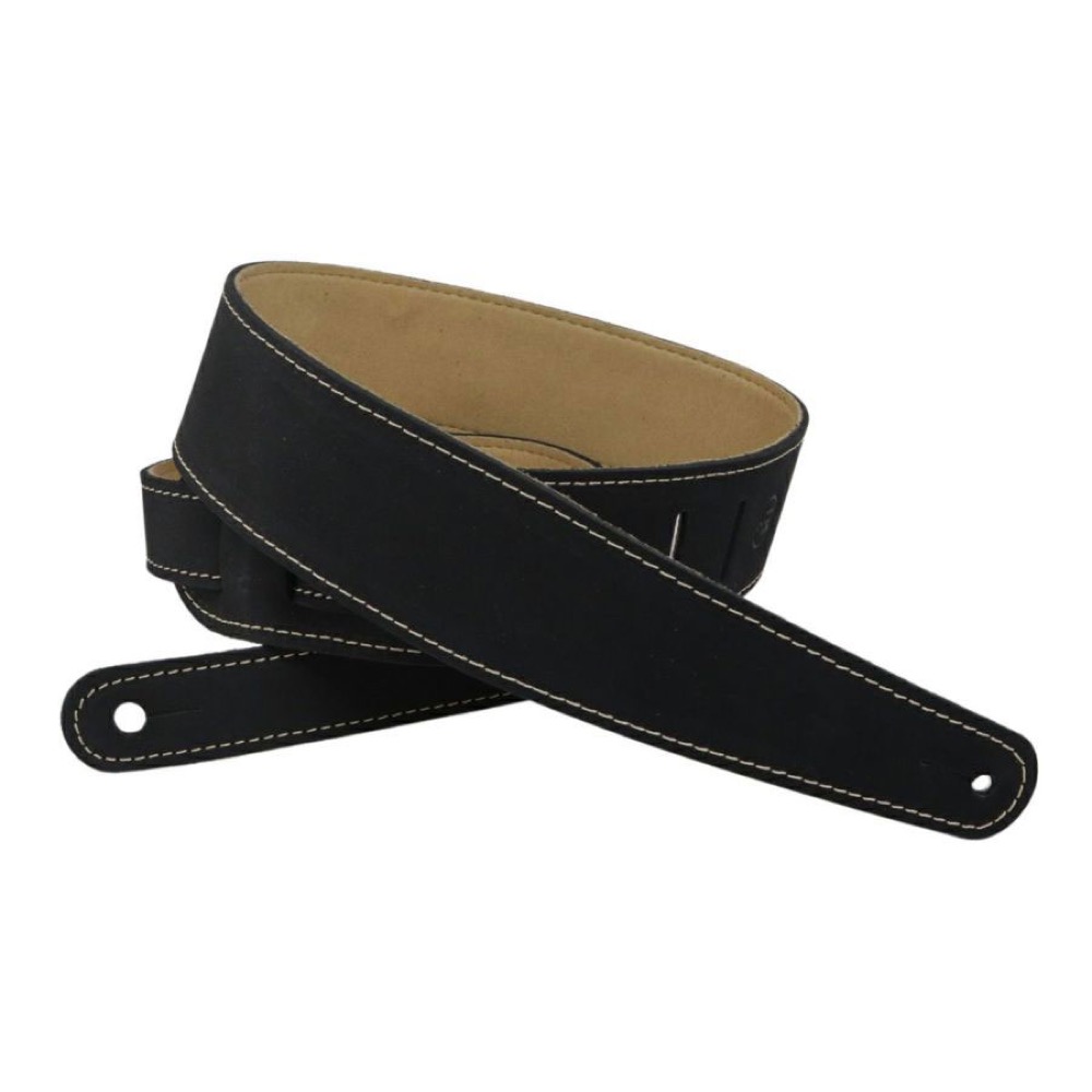 LM Products LS-2304N Black Nubuck Leather ギターストラップ
