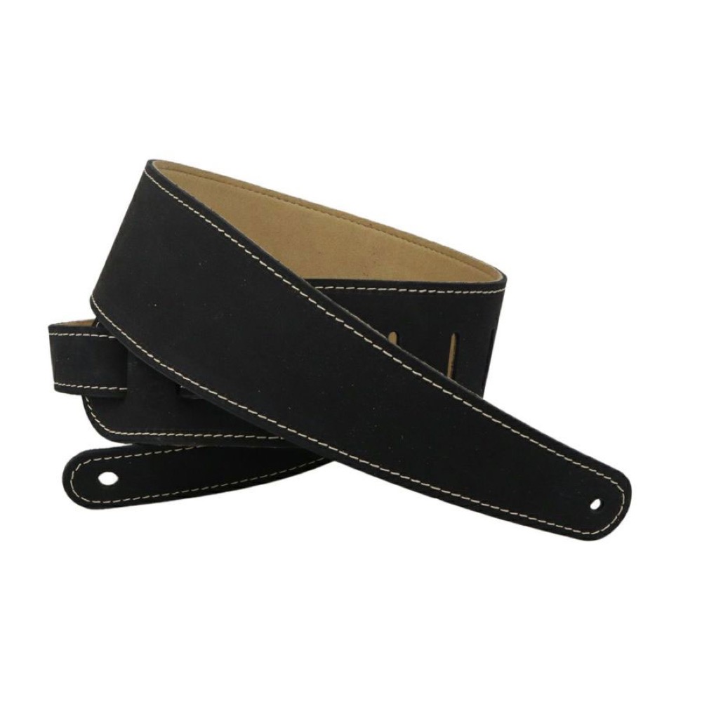 LM Products LS-2804N Black Nubuck Leather ギターストラップ