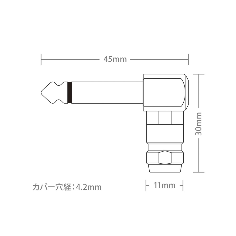 NEO by OYAIDE Elec L6S6+ ソルダーレスケーブルキット ケーブル3.0m S型L型プラグ各6個 スパナ2個 リサイクルスティック L型プラグ寸法図の画像