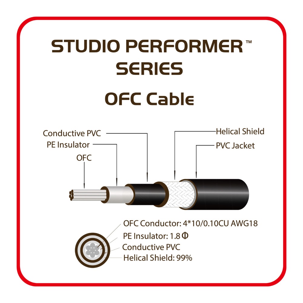 AriaProII ASG-20SP ギターケーブル 20ft 約6m SS ケーブル芯構造画像
