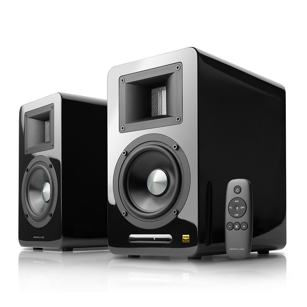 AIRPULSE A100 BT5.0 BKHG ハイレゾ対応アクティブスピーカー 1ペア(2本1組)