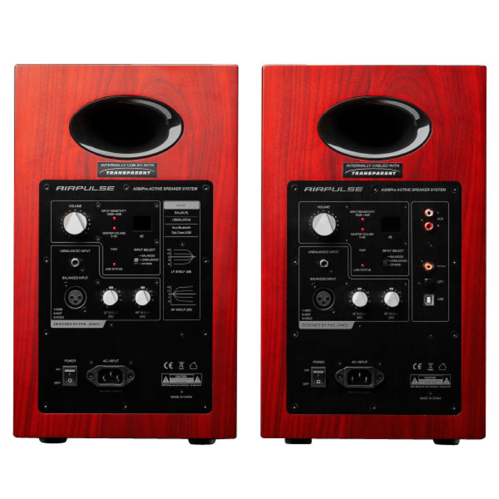AIRPULSE A300 Pro ハイレゾ対応アクティブスピーカー 1ペア(2本1組) 背面