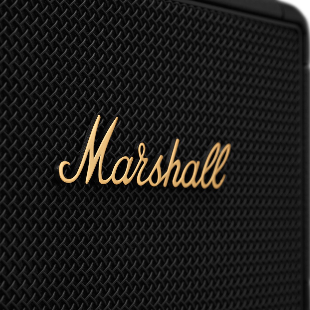 MARSHALL KILBURN II Black and Brass ワイヤレススピーカー ロゴの画像