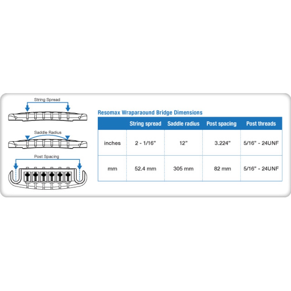 GRAPH TECH PM-8593-N0 ResoMax Wraparound NW1 NICKEL ギター ブリッジ 詳細