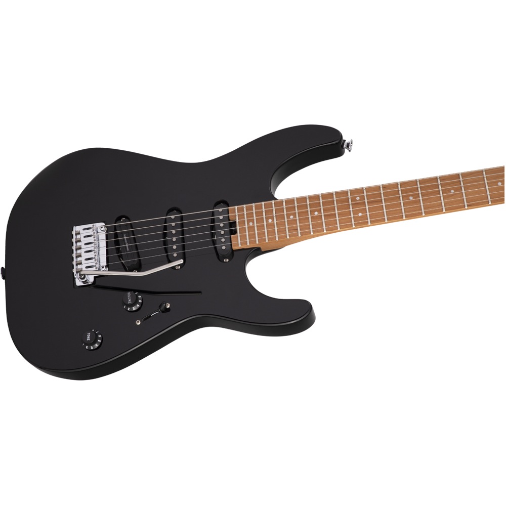 Charvel Pro-Mod DK22 SSS 2PT CM BLK エレキギター 斜めアングル画像