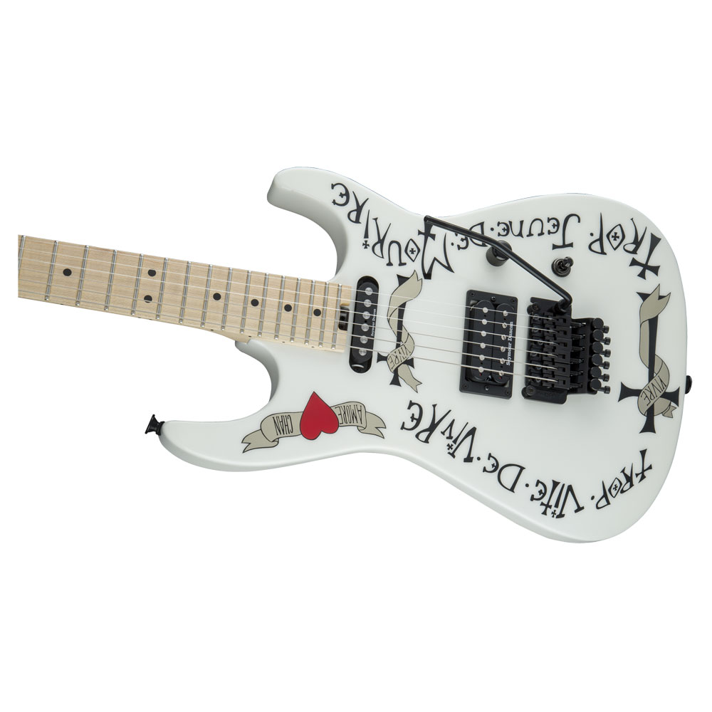 Charvel Warren DeMartini USA Signature Frenchie Snow White with Frenchie Graphic エレキギター ボディ全体像