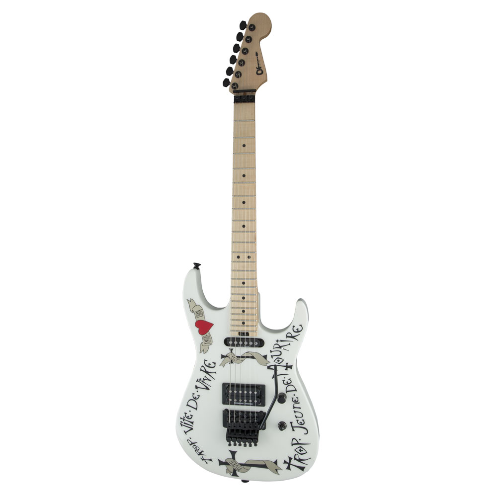 Charvel Warren DeMartini USA Signature Frenchie Snow White with Frenchie Graphic エレキギター 全体像