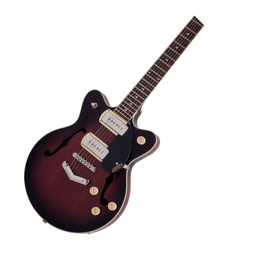 GRETSCH G2655-P90 Streamliner Center Block Jr. Double-Cut P90 with V-Stoptail Claret Burst エレキギター ボディアップ画像