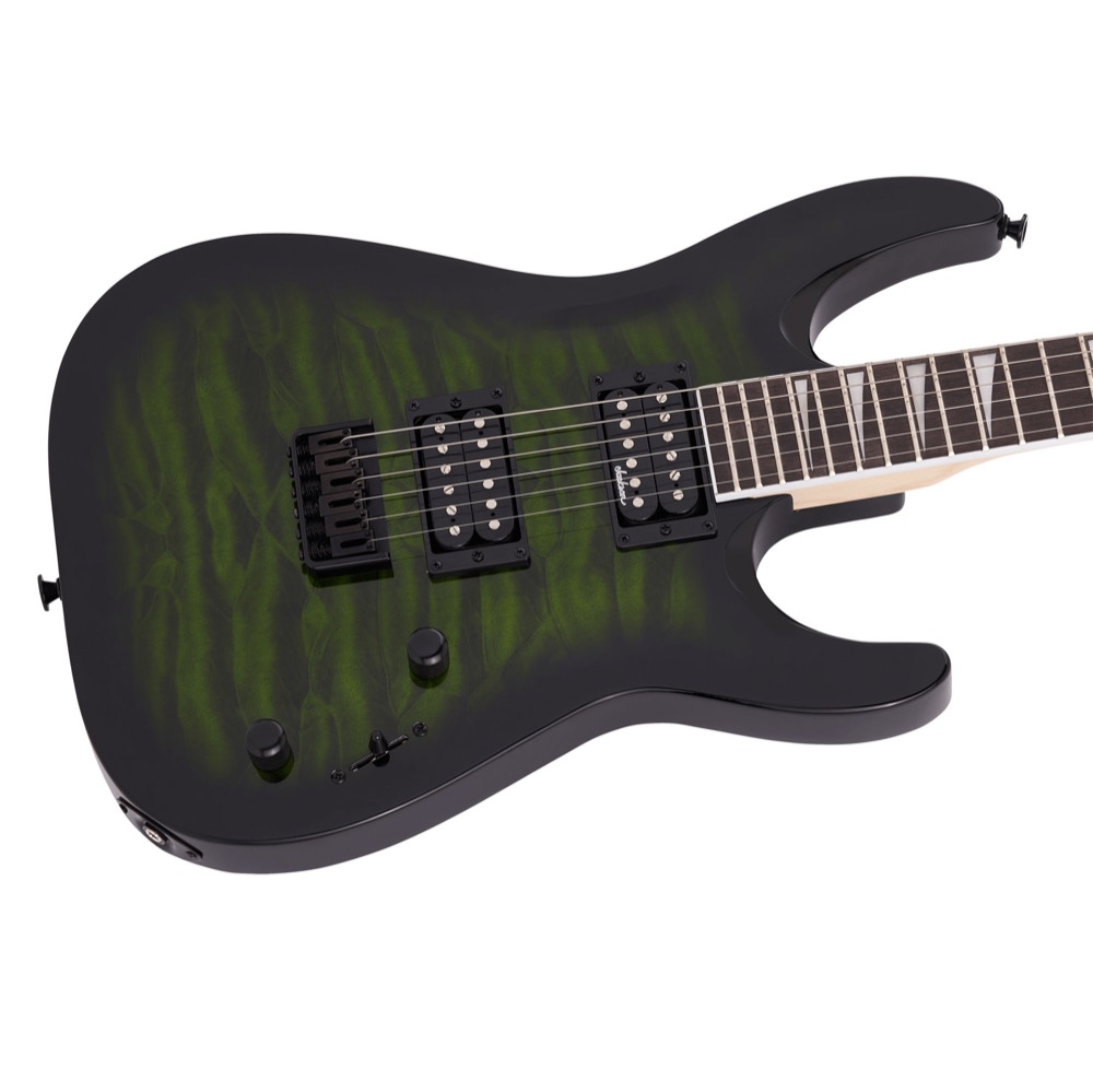 Jackson JS Series Dinky Arch Top JS32Q DKA HT Transparent Green Burst エレキギター ボディアップ画像