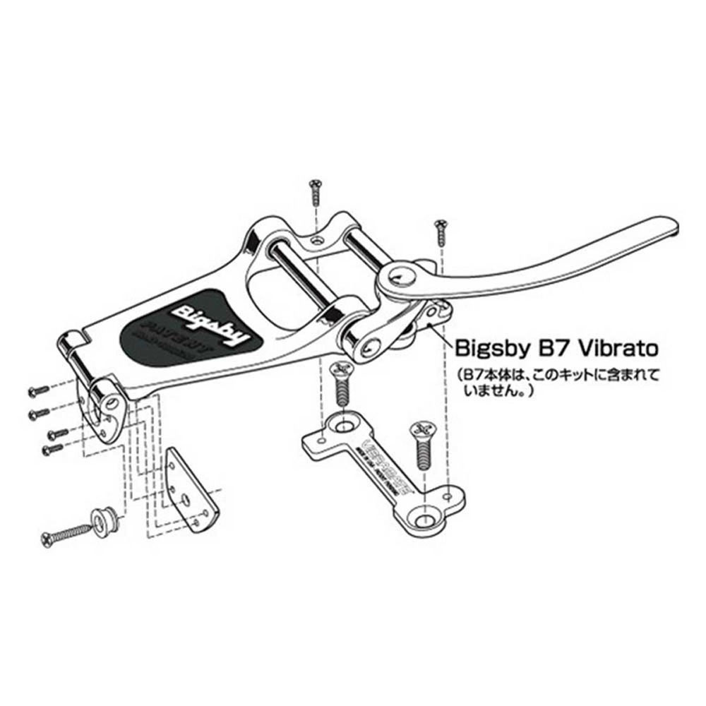 VIBRAMATE V7-LP Mounting Kit Chrome レスポール用 マウントキット 取り付け方法