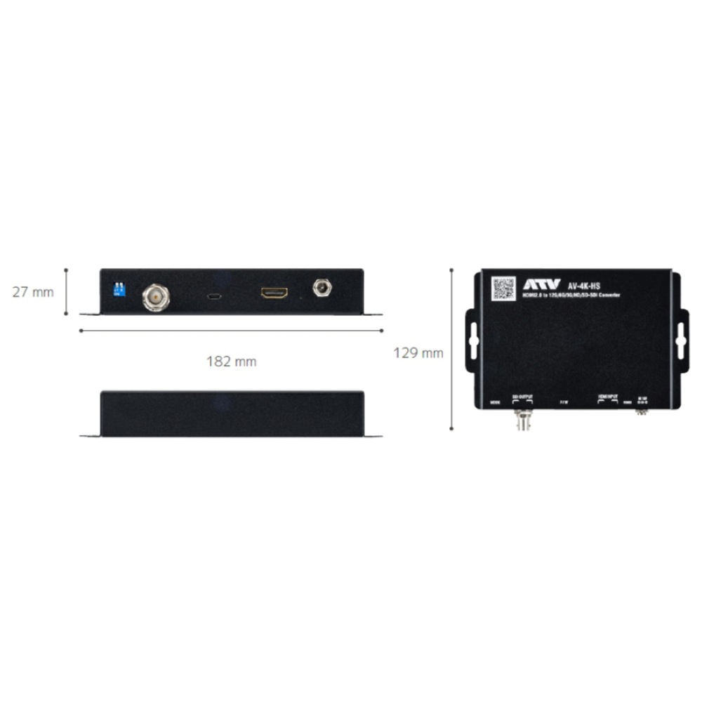ATV AV-4K-HS HDMI2.0 to 12G-SDI CONVERTER ビデオコンバーター サイズ画像