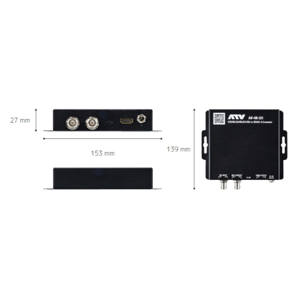 ATV AV-4K-SH 12G-SDI to HDMI2.0 CONVERTER ビデオコンバーター サイズ画像