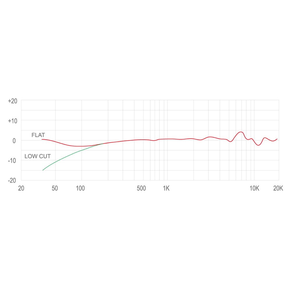 TASCAM TM-200SG ショットガンマイクロホン アクセサリー付パッケージ 周波数特性