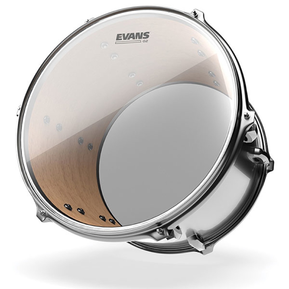 EVANS TT16G2 16' G2 Tom Batter Clear ドラムヘッド 装着イメージ画像