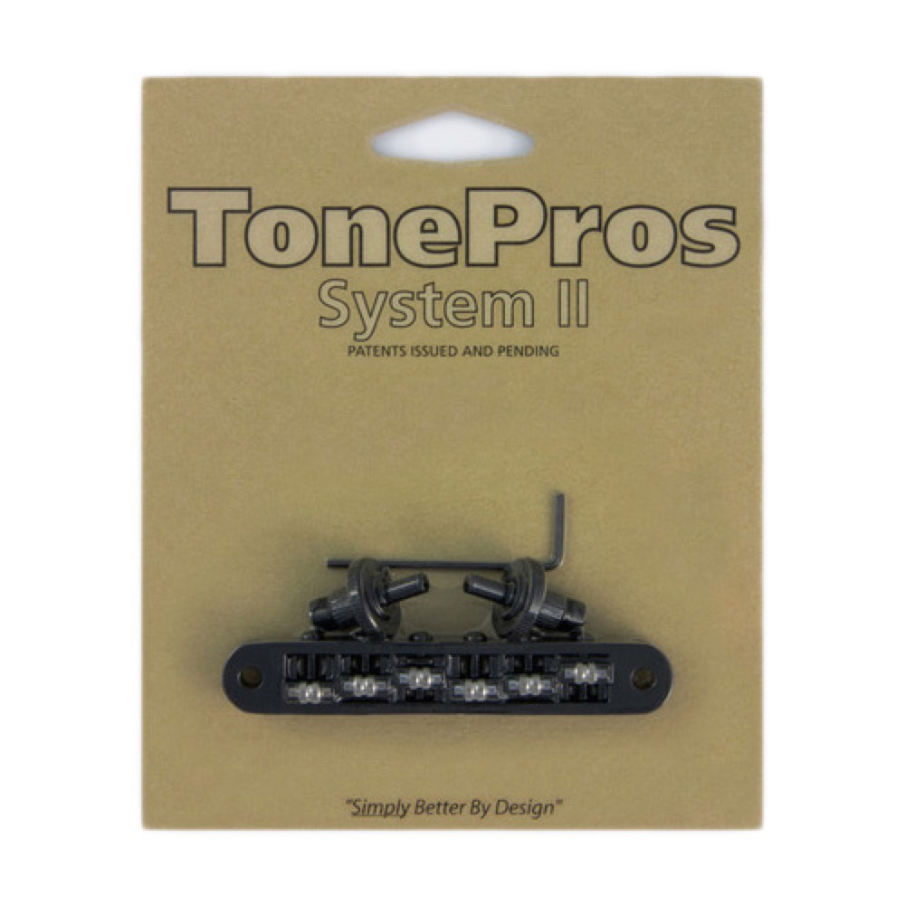 TonePros TP6R-B Standard Tuneomatic small posts Roller saddles ブラック ギター用ブリッジ