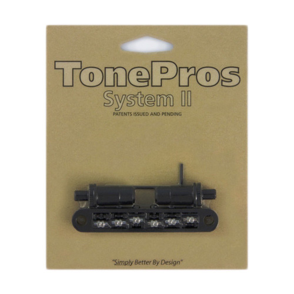 TonePros TPFR-B Metric Tuneomatic Large Posts Roller Saddles ブラック ギター用ブリッジ