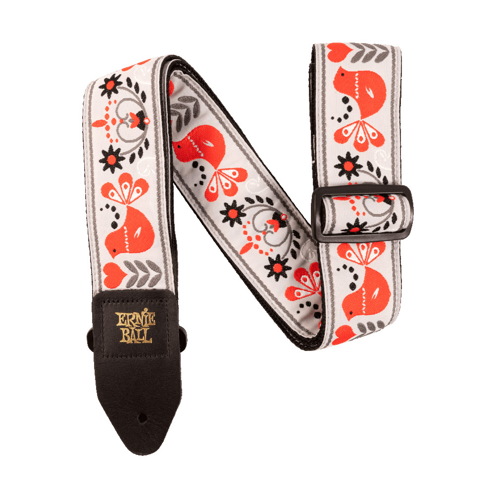 ERNIE BALL 4689 Red Bird Winter Jacquard Strap ギターストラップ