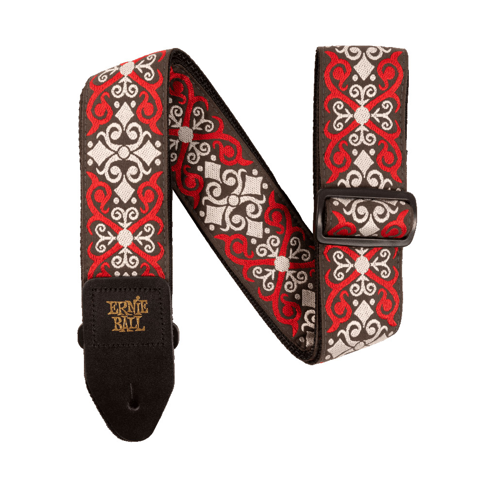 ERNIE BALL 4695 Red Trellis Jacquard Strap ギターストラップ