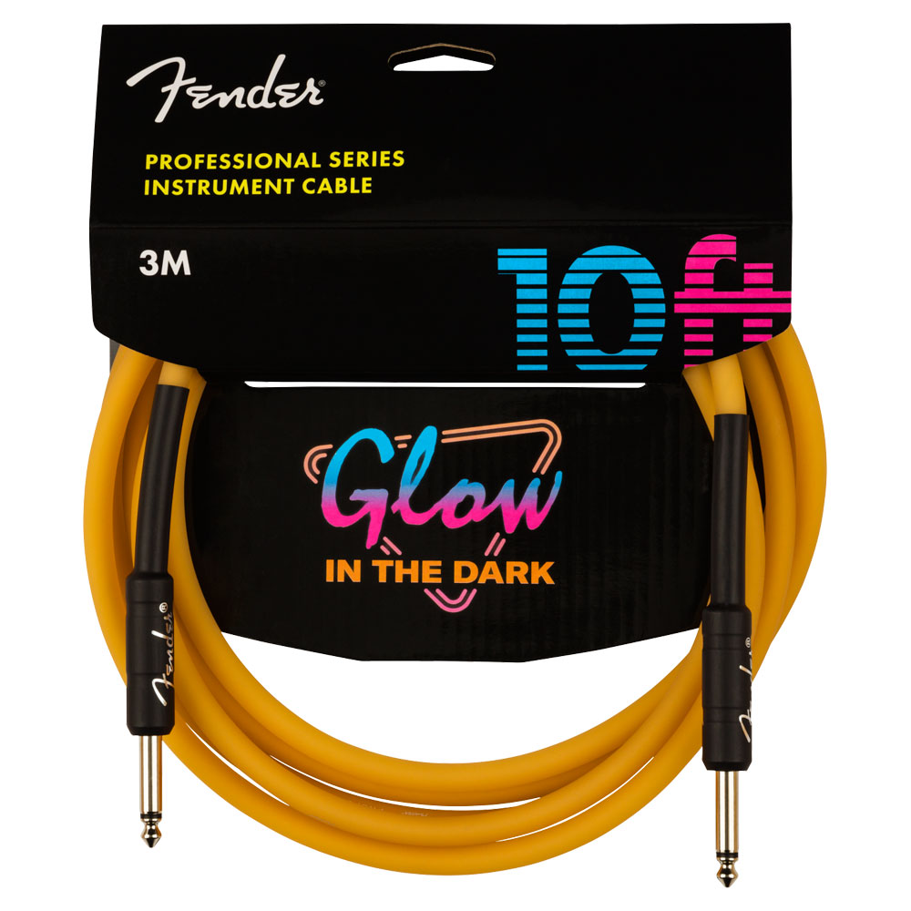 Fender Professional Glow in the Dark Cable Orange 10’ SS ギターケーブル