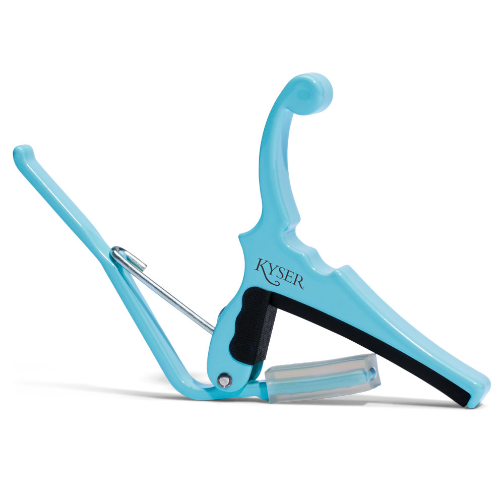 Kyser KGEFDBA Fender Classic Color Quick-Change Electric Capo Daphne Blue ギター用カポタスト 全体像