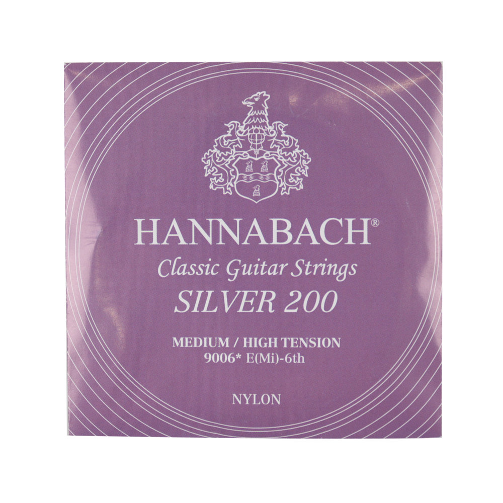 HANNABACH Silver200 9006MEDIUM/HIGH 6弦 ミディアムハイテンション バラ弦 クラシックギター弦