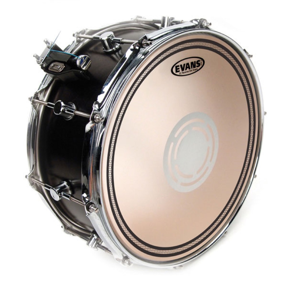 EVANS B14ECSRD 14" EC Reverse Dot Snare Tom Timbale Batter ドラムヘッド 装着イメージ画像