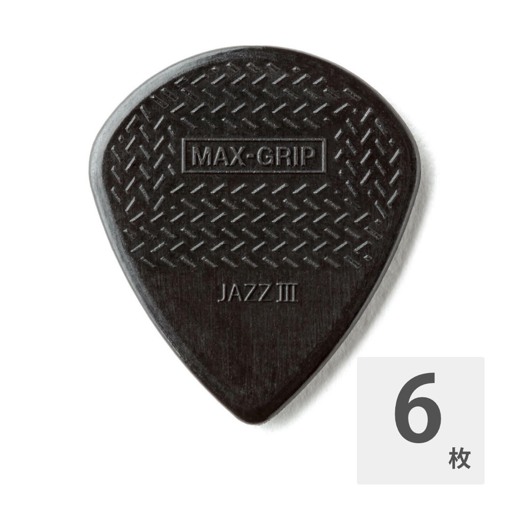 JIM DUNLOP Max-Grip Jazz III Stiffo Pick BK ギターピック×6枚入り