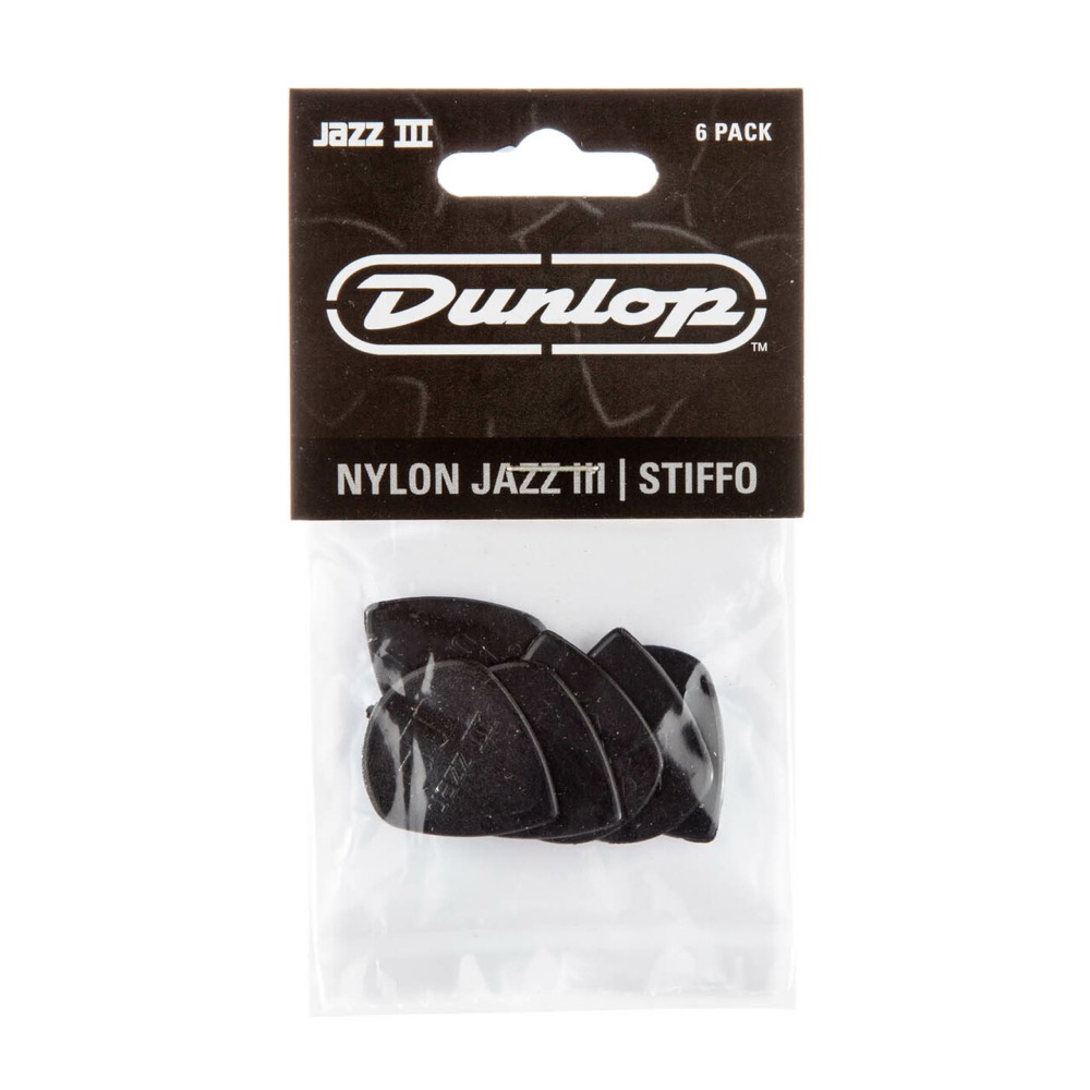 JIM DUNLOP Nylon Jazz III Stiffo Pick BK 1.38mm ギターピック×6枚入り 6枚パック