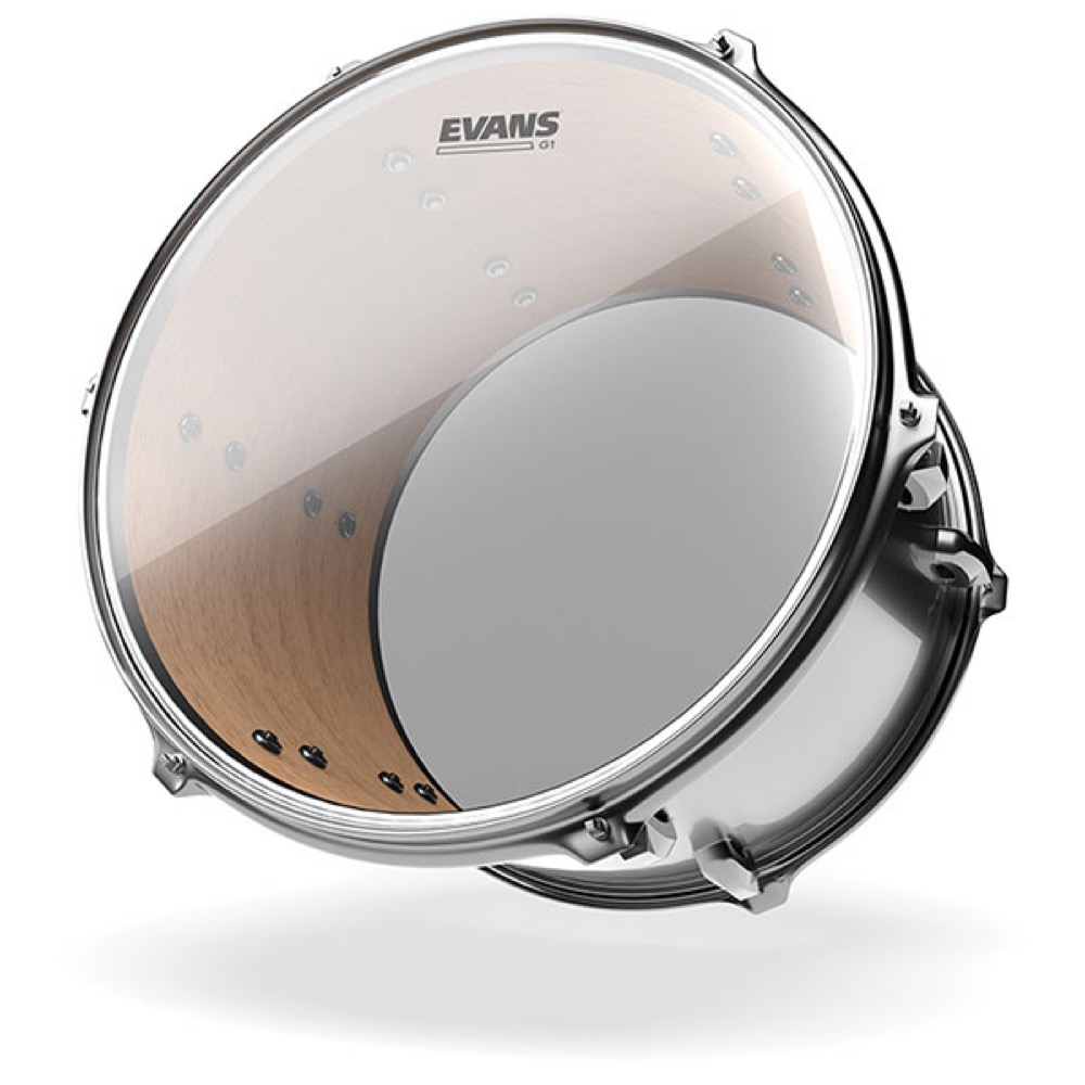 EVANS TT12G1 12' G1 Snare Tom Timbale Batter Clear ドラムヘッド 装着イメージ画像