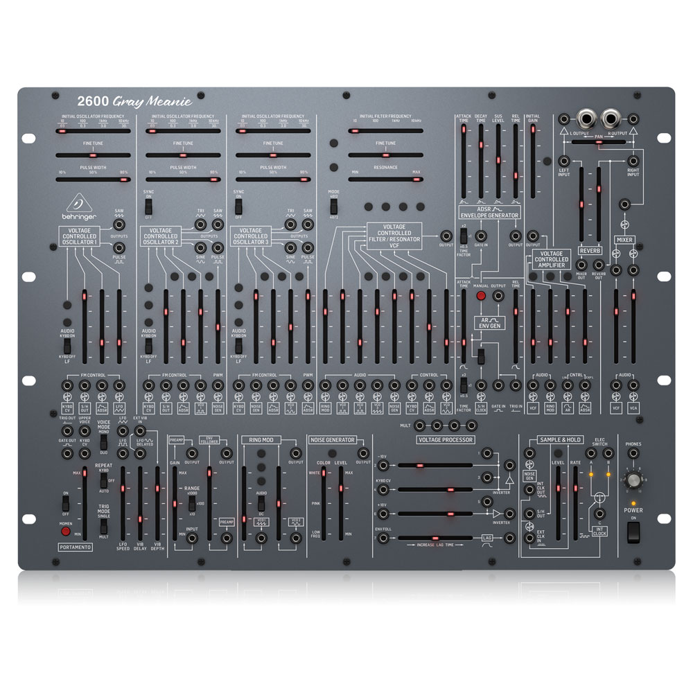 BEHRINGER 2600 Gray Meanie セミモジュラーアナログシンセサイザー 全体像