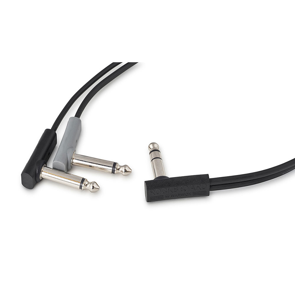 RockBoard RBO CAB F Y 30 BK Flat Patch Y Splitter Cable 30cm フラットY字ケーブル プラグアップ画像