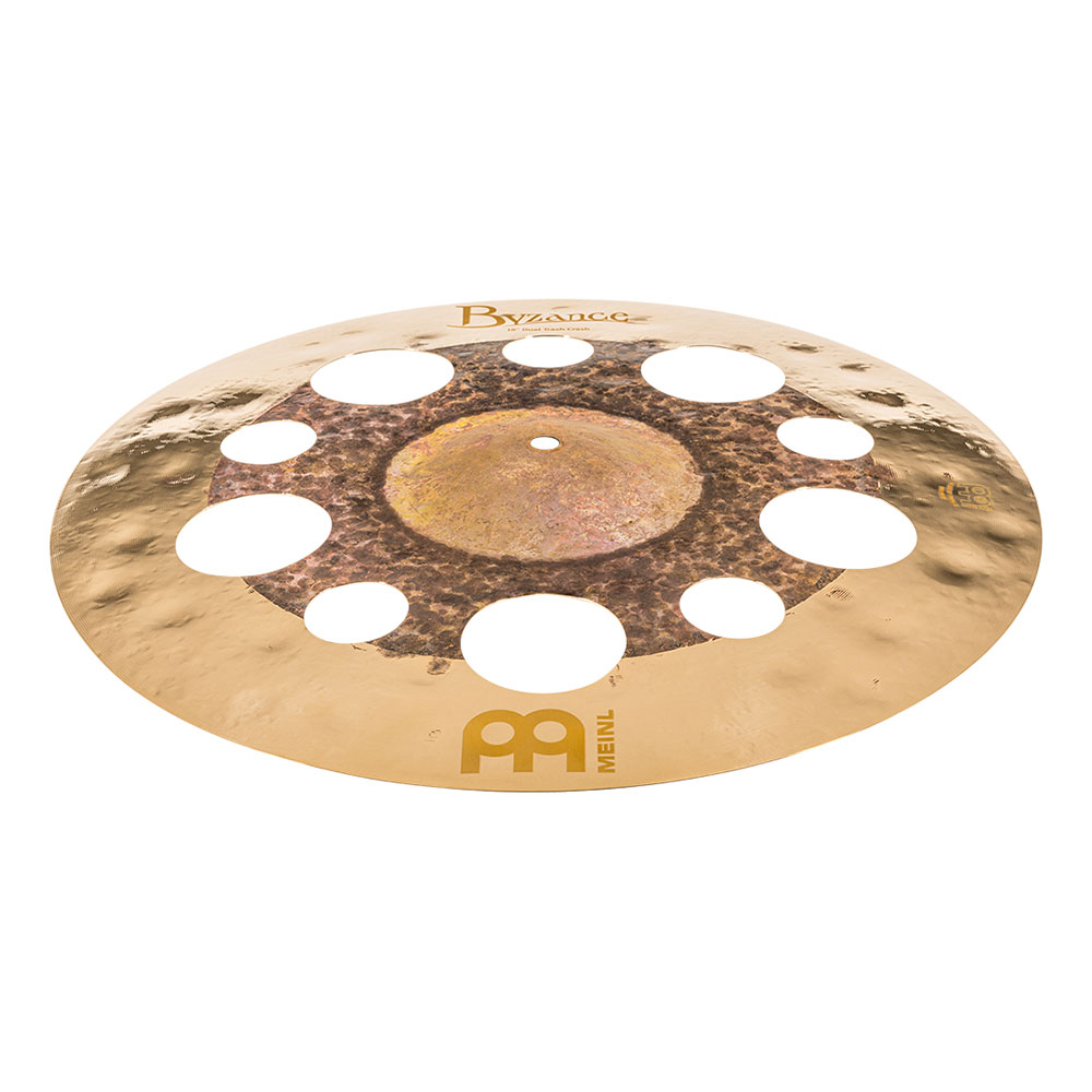 MEINL B18DUTRC Trash Crashes Byzance Dual Series 18' クラッシュシンバル マイネル 穴あきシンバル 斜めアングル画像