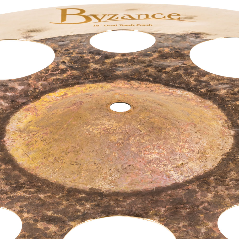 MEINL B18DUTRC Trash Crashes Byzance Dual Series 18' クラッシュシンバル マイネル 穴あきシンバル カップ部画像