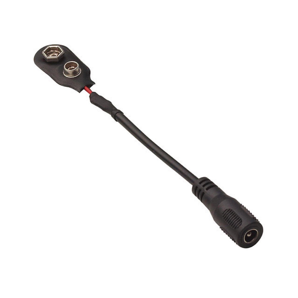 RockBoard RBO POWER ACE CONBAT Power Ace Battery Clip Converter 9V battery clip to 2.1 x 5.5 mm barrel socket バッテリースナップ 本体画像