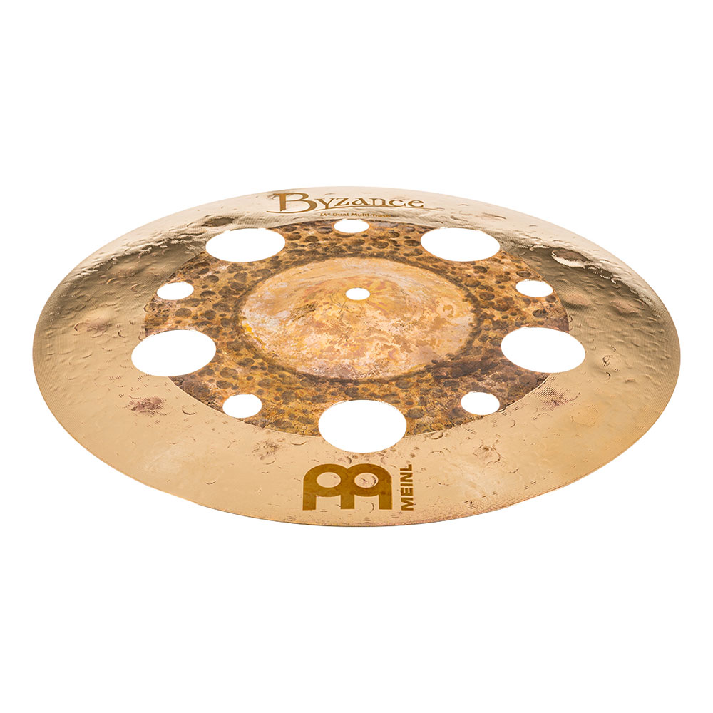 MEINL B14DUMUTR Multi Trash Byzance Dual Series 14' クラッシュシンバル マイネル 穴あきシンバル 斜めアングル画像