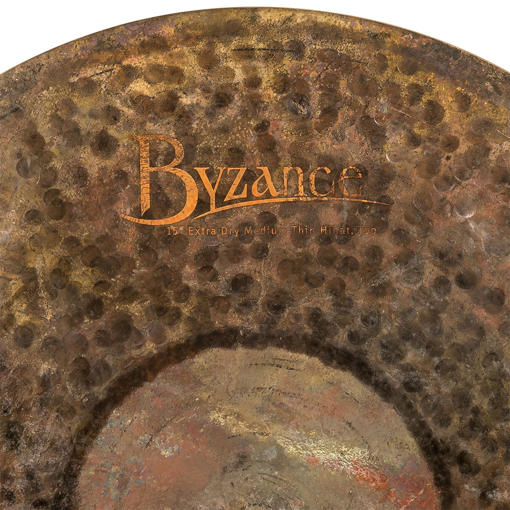 MEINL B15EDMTH Hihats Byzance Extra Dry Series 15' ハイハットシンバル ペア マイネル トップ ロゴ サイズ表記画像