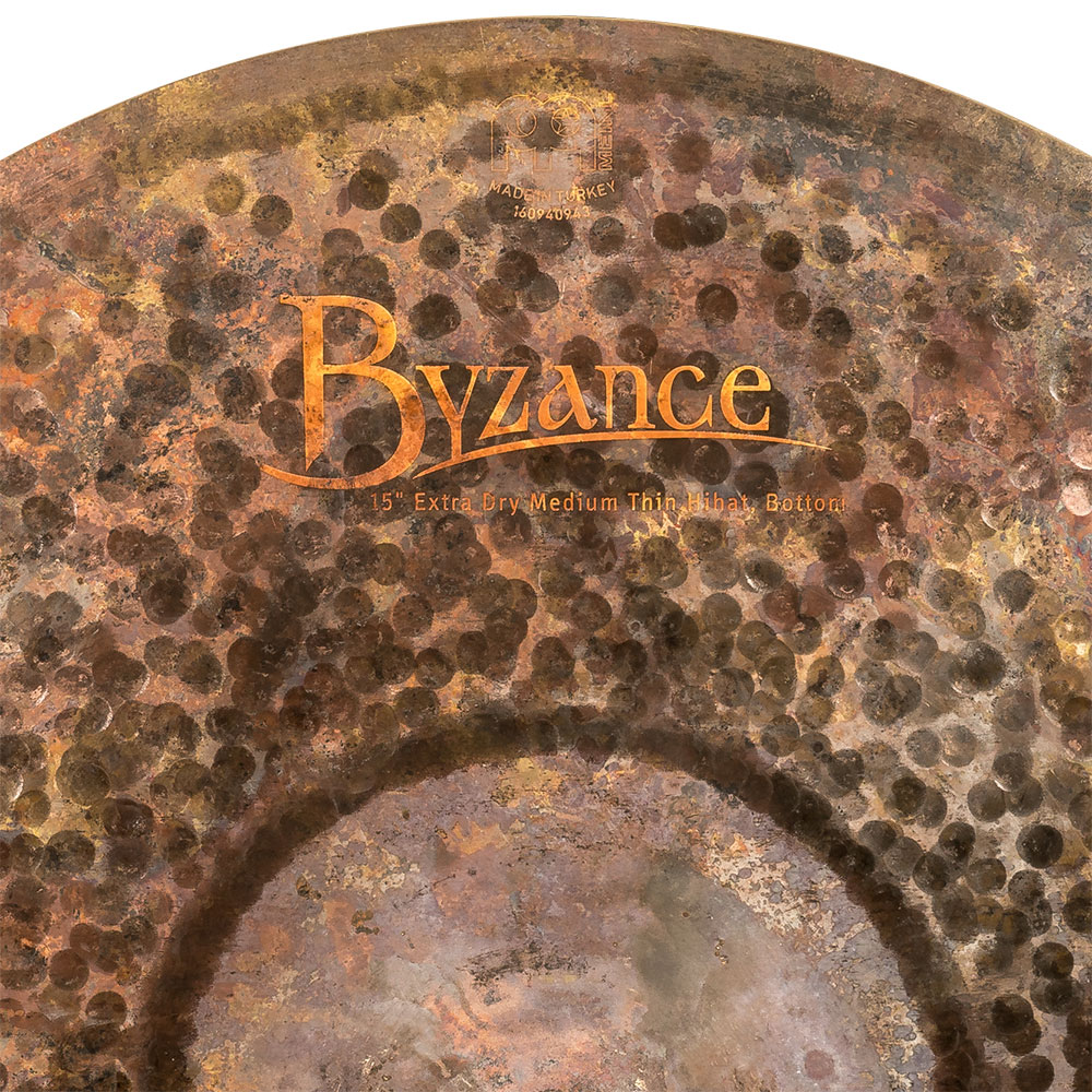MEINL B15EDMTH Hihats Byzance Extra Dry Series 15' ハイハットシンバル ペア マイネル ボトム ロゴ サイズ表記画像