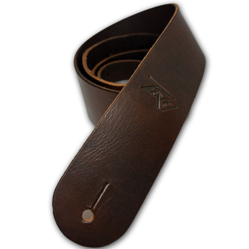 PEAVEY 2inch Premium Leather Strap Brown ギターストラップ 全体像