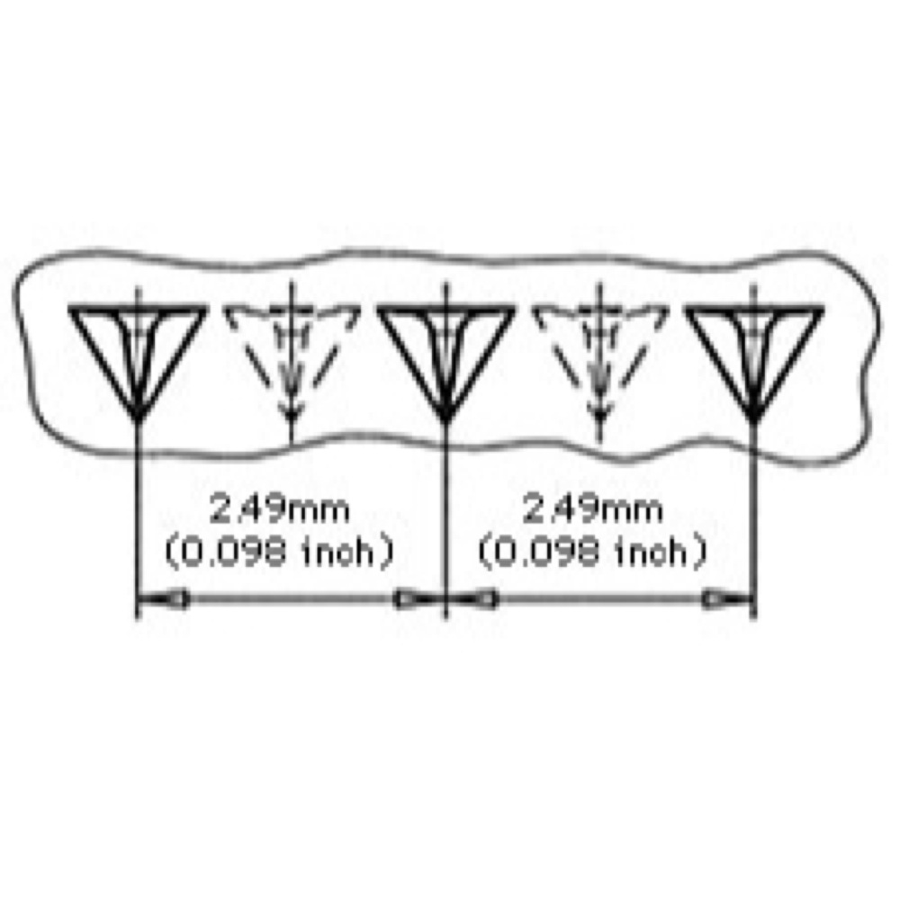 Jescar Frets #50078 NS18% 24pcs set No.1521 フレット サイズ画像
