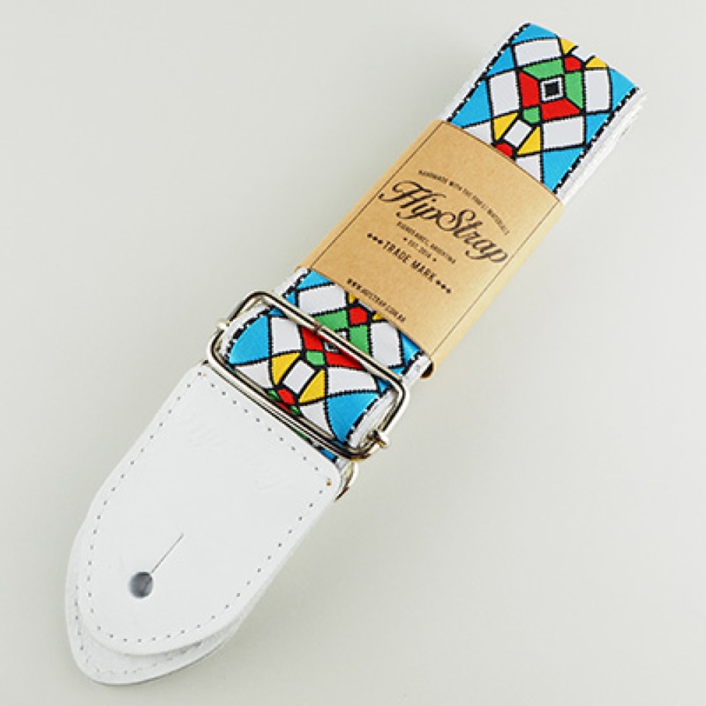 HipStrap Stained glass blue ギターストラップ アップ画像